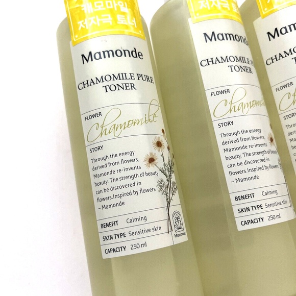 Lot 3pc New MAMONDE Chamomile Pure Toner 8.45oz 250ml Vegan Calming K-Beauty - Picture 3 of 4